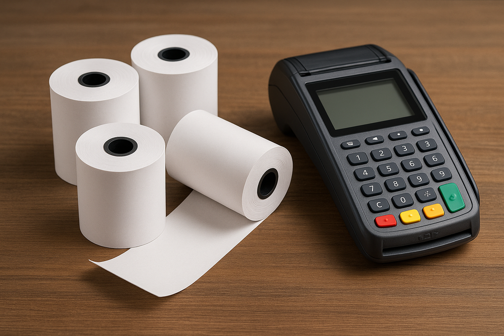Paper Roll Merchant Machine 57×40mm Thermal Paper Roll – Cash Register / Credit Card Machine ...